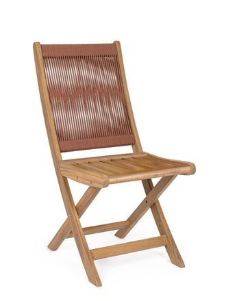 Outdoor Living Conjunto de 2 sillas de madera coral