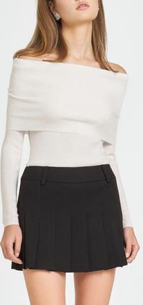Wayf Sonia Off the Shoulder Rib Sweater in Ivory at Nordstrom Rack, Size X-Small