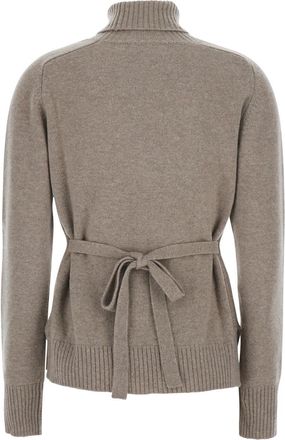 P.A.R.O.S.H. Womens Sweater High-Neck Beige Wool Tops Top