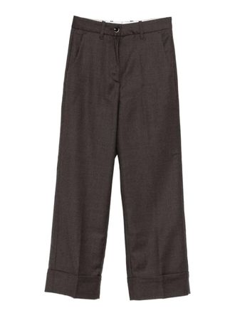 Nine In The Morning Pantaloni MIna con orlo con risvolto - Marrone