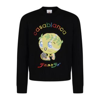Casablanca Character Intarsia Crew - Heren - Ronde hals truien - Veelkleurig - S - Wol - Truien & Vesten