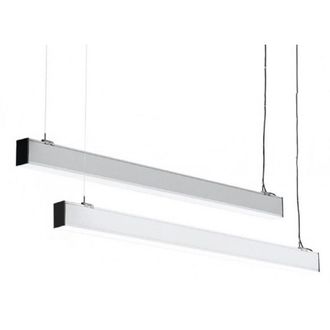 Trade Shop Trade Shop - Plafoniera Sospensione 40w 120cm Con Cavi Sospensione Alluminio Silver Luce 6500k 00640