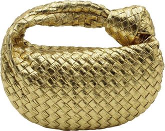 Bottega Veneta Gold Leather Mini Jodie Shoulder Bag (Authentic Pre-Loved)