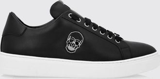 Philipp Plein Sneakers basse in pelle liscia con stampa Skull