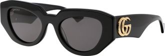 Gucci Womens Sunglasses Gg1421s Black Acetate Black-Grey Black/grey