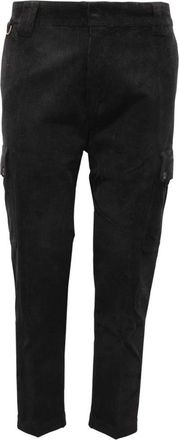 Paolo Pecora Fluwelen Broek in Zwart Model 22I0 - Heren - Slim Fit Broeken - Zwart - L - Broeken