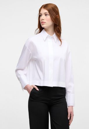 Eterna Hemdbluse ETERNA OVERSIZE FIT, Damen, Gr. 40, weiss (wei&szlig;), 79% Baumwolle, 3% Elasthan, 18% Polyamid, Blusen Hemdbluse, EASY IRON (b&uuml;gelleicht)