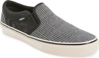 Vans Asher Deluxe Slip-On Sneaker in Houndstooth Black/taupe at Nordstrom Rack, Size 10.5