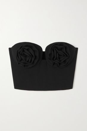 Magda Butrym Crop Top Bustier Senza Spalline In Crêpe - Nero