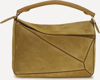 Loewe Small Featherlight Puzzle suede Handbag Female UNI