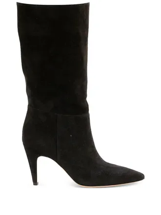 Gianvito Rossi Stivali in pelle scamosciata a punta 85mm - Nero