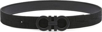 Ferragamo reversible Gancini belt - men - Fabric/CALFSKIN - 115 - Black