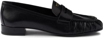 Prada Gathered-detail Leather Loafers