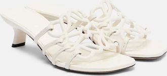 Loewe Petal Anagram leather mules