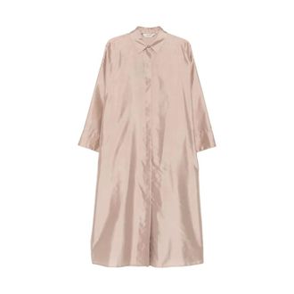 Max Mara Manna Collared Dress - Dames - Jurken - Beige - Maat: 3XS Zijde