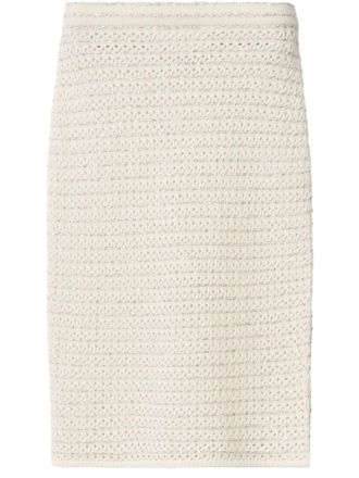 Fabiana Filippi Gebreide midi-rok - Wit