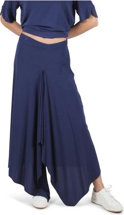 Alessia Santi Asymmetrische Rok - Dames - Wijde Broeken - Blauw - XL - Broeken