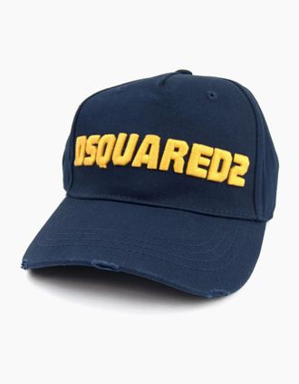 Dsquared2 Mens Dsquared2 Logo Baseball Cap Navy/yellow - Size: OS