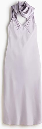 H&M Strappy Satin Dress With Scarf in Light Purple at Nordstrom, Size Xx-Large