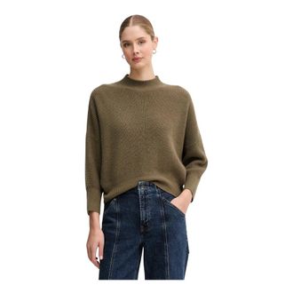 Oui Truien & Vesten, Dames, Groen, S, Wol, Ronde hals gebreid