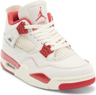 Nike Jordan Air Jordan 4 Retro Basketball Sneaker in Pale Ivory/Sierra Red/Red at Nordstrom, Size 7.5