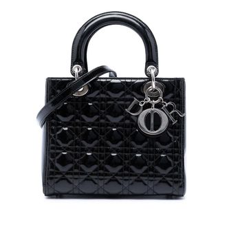 Dior Pre-owned Dior Medium Patent Cannage Lady Dior Ladies 840PGN8A33EXY3RP