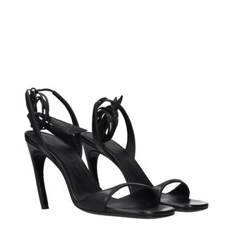 The Attico Leather Stiletto Heels - Black
