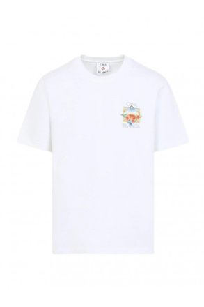 Casablanca FLOWER COURT T SHIRT Size: XXL, colour: WHITE