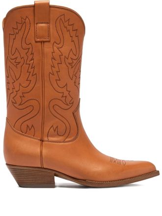 Buttero Laarzen met Western-stijl en borduurwerk - Bruin