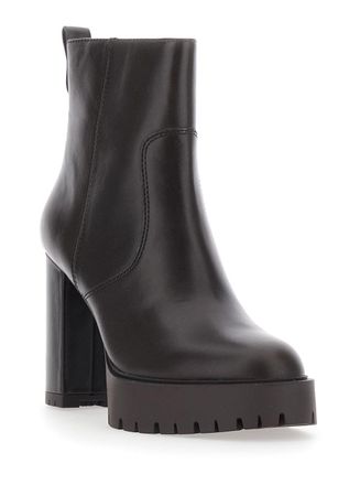 Pinko Womens Ankle Boots Clara 01 Brown Calfskin