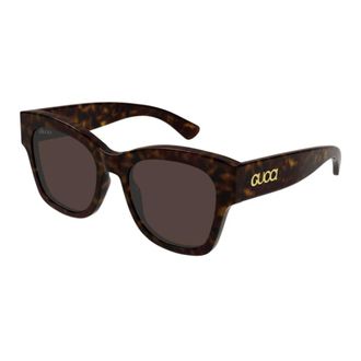 Gucci Stijlvolle zonnebril voor heren - unisex - Zonnebrillen - Bruin - 53 MM - Accessoires