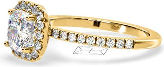 The Diamond Store Beatrice Lab Diamond Halo Engagement Ring in 18K Gold 1.65ct F/VS1