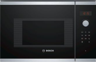 Bosch Microondas. 38 Cm. 800 W. Funci&oacute;n De Autolimpieza. Pantalla Roja. Acero Inoxidable. - Bfl523ms0 - Bosch
