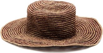 Sensi Studio Moldeable Crochet Straw hat - Chocolate - S