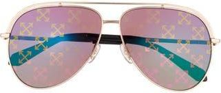 Off-white 62mm Winner Aviator Sunglasses in Gold Brownlogo Gree at Nordstrom Rack