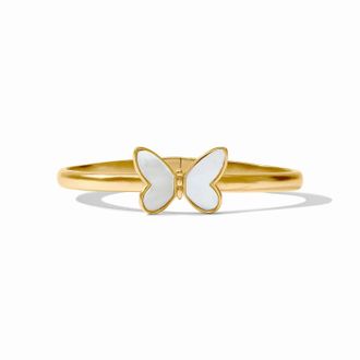 Julie Vos Womens Papillon Hinge Bangle Bracelet In Gold Mother Of Pearl