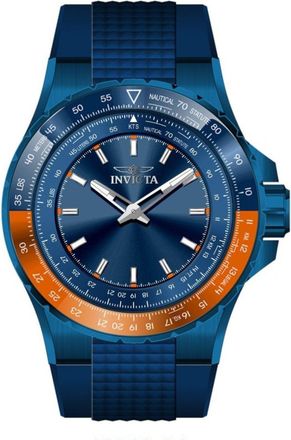 Invicta Aviator 49663 Heren Horloge - Quartz Uurwerk - Roestvrij Staal met blauwe Wijzerplaat - 50mm