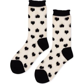 Hansel From Basel Marnie Sheer Crew Socks in Black at Nordstrom