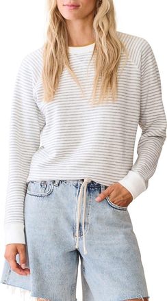 Marine Layer Reversible Raglan Long Sleeve T-Shirt in Heather Grey at Nordstrom, Size X-Large