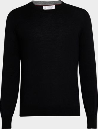Brunello Cucinelli Mens Fine Gauge Crewneck Sweater