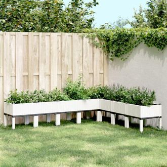 vidaXL Jardinera Con Patas Pp Blanco 200x160x42 Cm Vidaxl