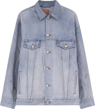 Balenciaga Denim Jacket Regular Fit - Dames - Spijkerjassen - Blauw - S - Denim - Jassen