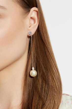 Forte_Forte Forte_forte Long Pearl Drop Earrings, Womens, Silver