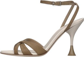 3Juin Sandalen - Dames - Sandalen met hakken - Bruin - 38 EU - Leer - Schoenen