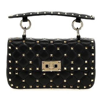 Valentino Garavani Small Nappa Rockstud Spike Bag - Bags - Mujer - Negro - ONE SIZE