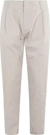 Dondup Beige Katoenen Poplin Wortelbroek - Heren - Slim Fit Broeken - Bruin - W35 - Katoen - Broeken