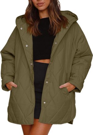 Generic fleece jacket women full zip womens cropped floral quilted jacket Winter Jackets for Women UK Retro Solid Color Long Sleeve Padded Coats With Pockets 