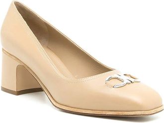 Ferragamo Gancini 55Mm Square Toe Leather Pump