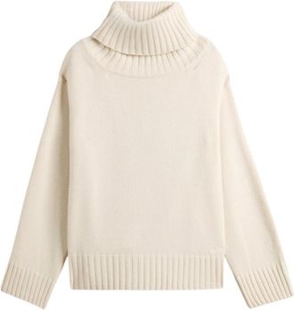Woolrich 5GG Cozy Wool Cash Turtleneck - Dames - Coltruien - Beige - S - Wol - Truien & Vesten