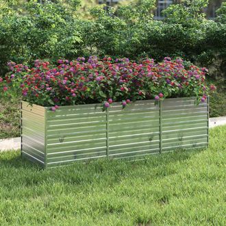 vidaXL Vidaxl - Arriate De Acero Galvanizado Plateado 240x80x77 Cm
